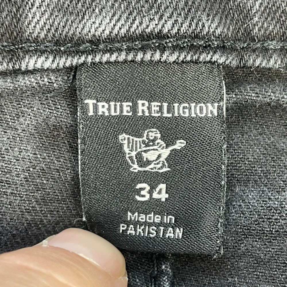 True Religion Black Skinny Jeans Horseshoe Stitching Mens Size 34